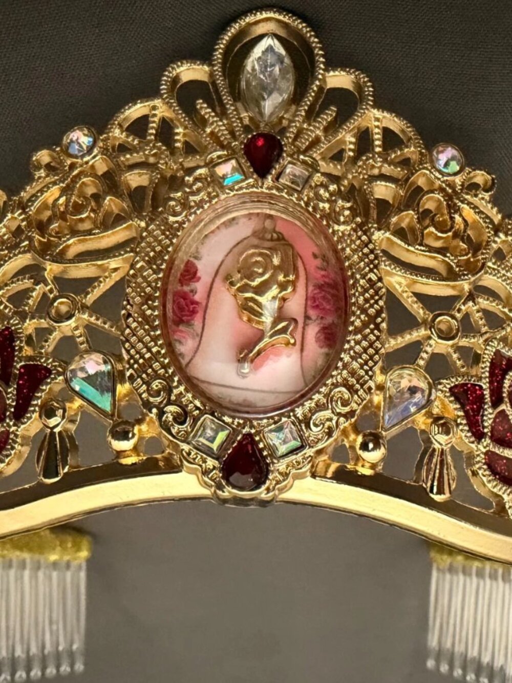 RARE 2017 Custom Disney Beauty & the Beast Enchanted Rose Tiara Crown